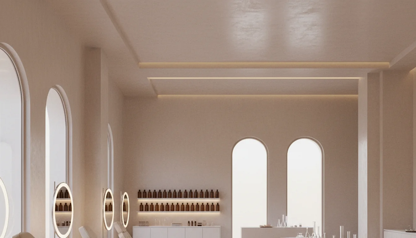 beauty and wellness school is a blank environment - relevant illustration