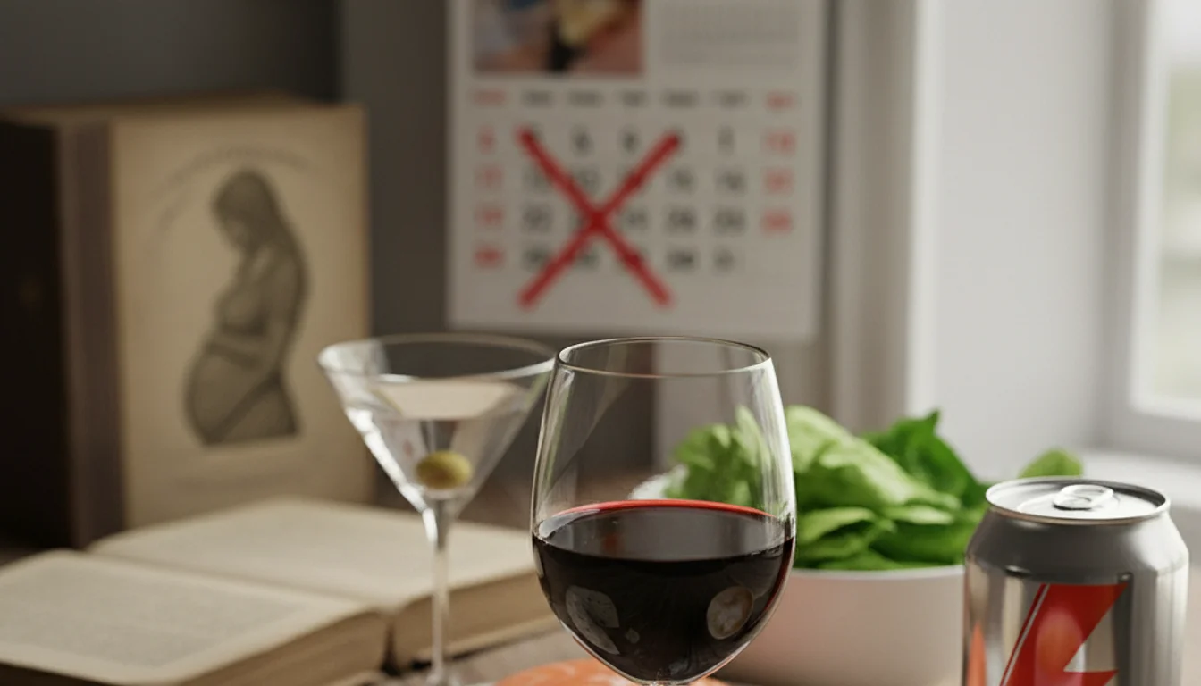 food and drinks to avoid during pregnancy - relevant illustration