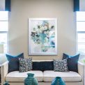 Serene bedroom sanctuary with luxury bedding and ambient lighting
