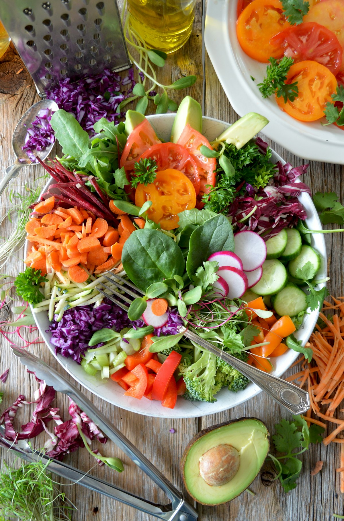 Vibrant, antioxidant-rich organic berries, wild salmon, and avocado arranged elegantly