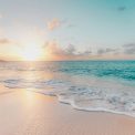 Pristine white sand beach with turquoise waters and luxury yachts anchored in Saint Barth?lemy